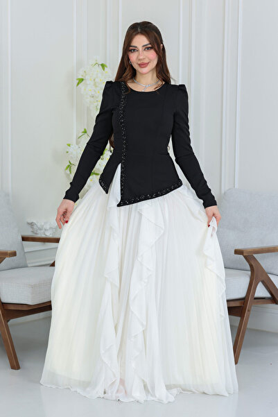 modern designer Elegant layered evening dress