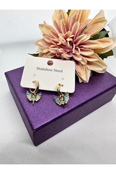 staınless steel Blue Phoenix Model Steel Earrings