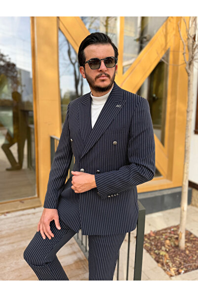 Avni Ceylan Italian Style Striped S Slim Fit K Double-Breasted Suit