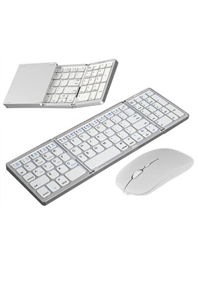 A ATAB Πτυσσόμενο ασύρματο τριπλό πληκτρολόγιο με ασύρματο ποντίκι,