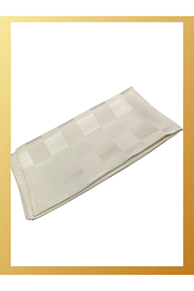 İsem Dama Desen Jakar Eşarp | Krem Rengi