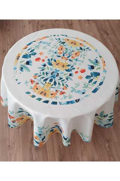 WENESSİ Çiçek Bahçesi Desenli Baskılı Masa Örtüsü 150 Cm Yuvarlak