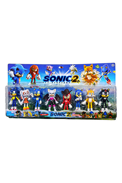 Brother Toys Sonic 8-Piece Figure Set Blue Hedgehog Sonic and Friends Tails Knuckles Filled Material