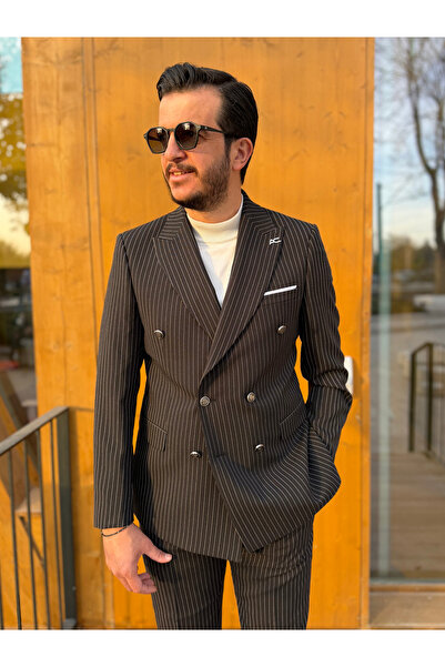 Avni Ceylan Italian Style Striped S Slim Fit K Double-Breasted Suit