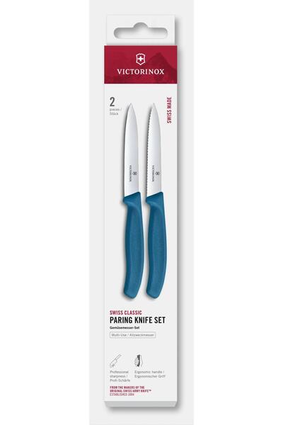 Victorinox Set of 2 Paring Knives 6.7792.2C1, Blade 10 cm, Blueberry Blue