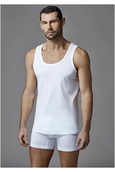 Dagi 2-Pack, 100% Cotton Combed, Men's Undershirt, Wide Neck, White