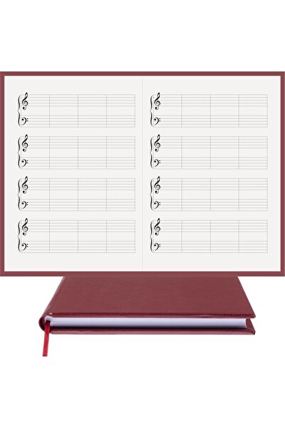 BİDEFTER Piano Note Notebook (g Major) 100% Handmade, Hand Stitched, 2026 Collection – Thermo Leather –A/5