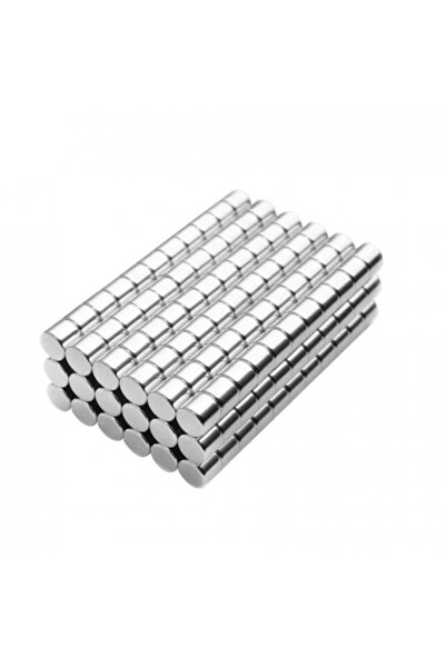 Epilons 100 Pcs 4X4 mm Round Neodymium Magnet N35 Strong Magnet Nickel Plated