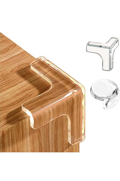 Generic 24-Piece Clear Corner Guards for Child Safety (12 Round + 12 T-shaped)