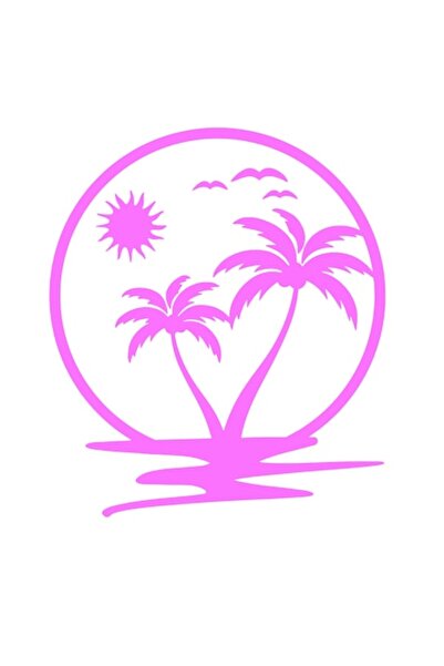 Oracal Decorative car sticker, durable, Hawaii time, palm trees, 18cm, pink