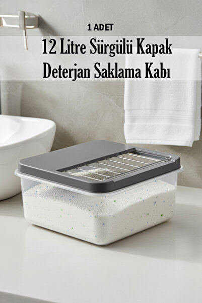 FİTHOME 12 Litre Çok Amaçlı Sürgülü Kapak Saklama Kabı Patates Soğan Deterjan...