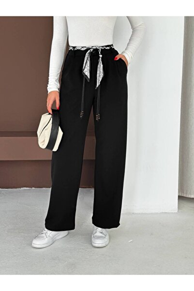 Noa Noa Scarf with Bead Detail and Flexible Waist Palazzo Pants