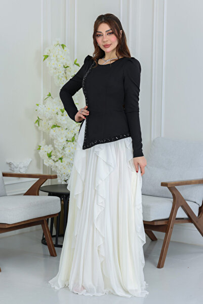 modern designer Elegant layered evening dress