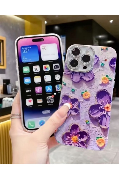 KILIF HOUSE حافظة منقوشة متوافقة مع هاتف آيفون 13 برو ماكس مع واقي عدسة حجري