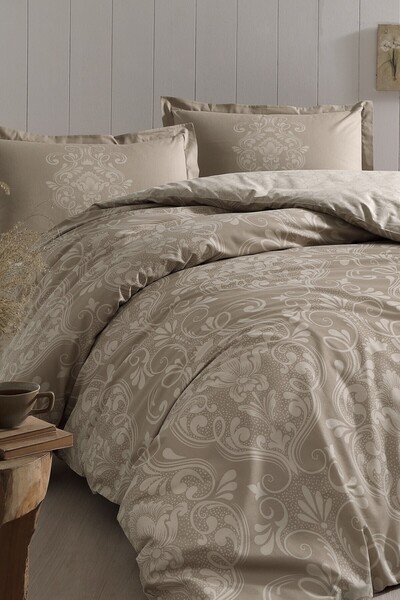 Özdilek طقم غطاء لحاف أنتيكو تيك رانفورس - بيج