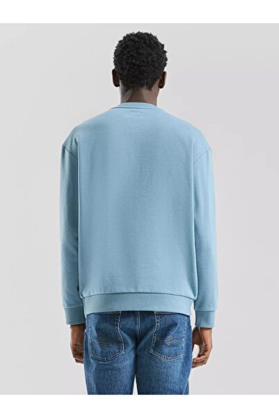 QS by s.Oliver Q/S by s.Oliver Men's crew neck sweatshirt with chest logo, Light blue