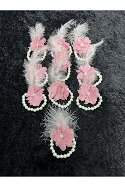 SırmalıHome Bekarlığa Veda İçin 10 Adet Tüylü İncili Nedime Bilekliği PUDRA K...