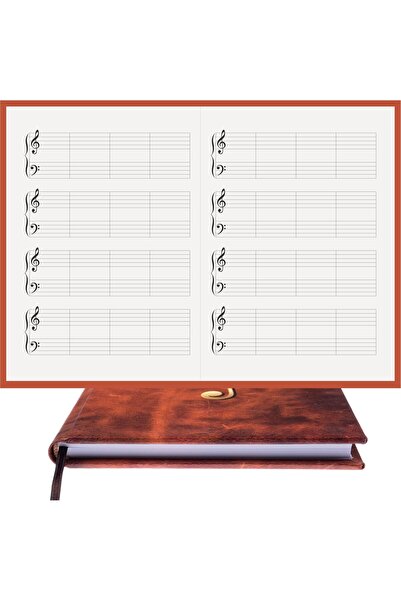 BİDEFTER Piano Note Book (g Major) 100% Handmade, Hand Sewing, 2026 Collection – Artistic Leather – A/5