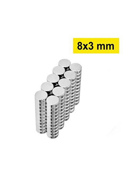 Epilons 5 Pieces 8X3Mm Round Neodymium Magnet Strong Nickel Plated Quality Durable Magnet
