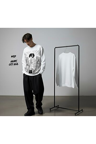 Infire clothing سويت شيرت قصة فضفاضة سيتي سول بي مطبوع للجنسين