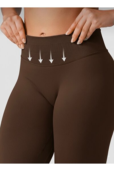 Morpho Luna Shirred Seamless Shaping / Sculpting Stitch-Free Push-Up Sports Leggings