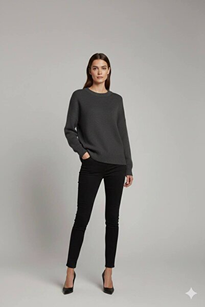 LECTUEL Crew Neck Oversize Knitwear Sweater