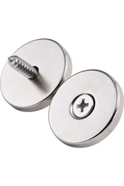 Epilons 10 Pieces 25X10/5X5.5 mm Neodymium Magnet Countersunk Hole Magnet Screw Throwing-Away N35 Nickel Stainless