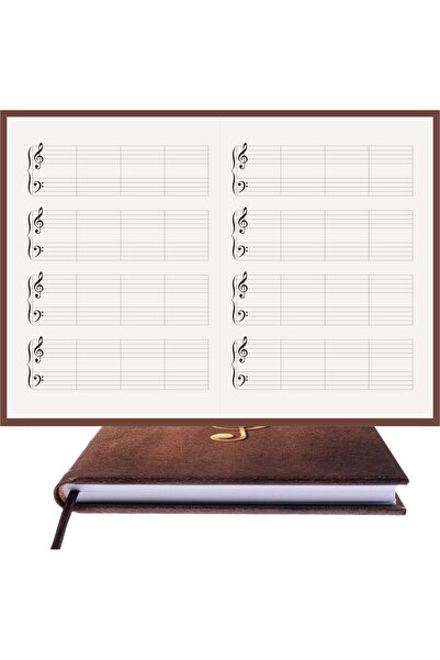 BİDEFTER Piano Note Book (g Major) 100% Handmade, Hand Sewing, 2026 Collection – Artistic Leather – A/5