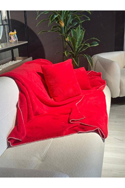 Türkühome Wellsoft Tek Kişilik Tv Battaniye ve Kırlent Seti | 150 x 200 cm