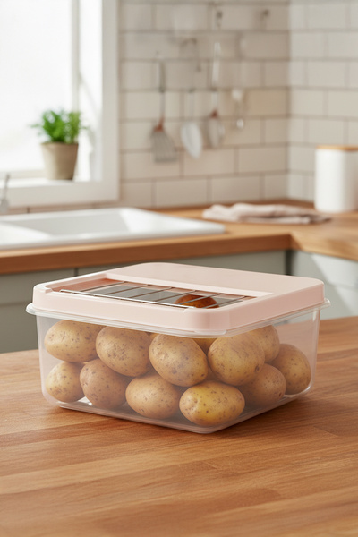 FİTHOME 12 Liter Multi-Purpose Sliding Lid Storage Container for Potatoes Onions Detergent Etc.