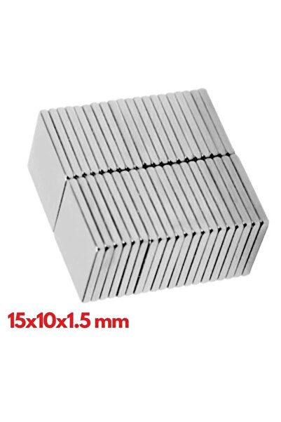 Epilons 100 Pieces 15X10X1.5 mm Cornered Neodymium Magnet N35 Magnet Durable Nickel Plating
