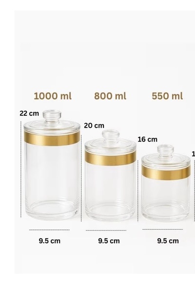 ABAREEK Clear acrylic jar with lid for displaying sweets, airtight storage jar for organizing weddings and home use