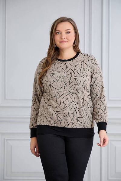 TUSSE Elegant Women's Soft Plus Size Cashmere Blouse Sweatshirt