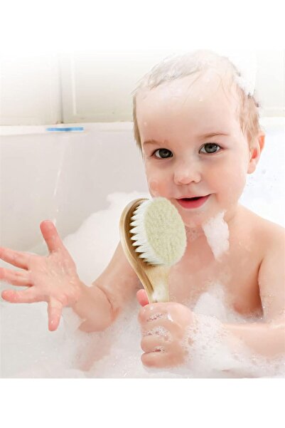Generic Baby 3-Piece Brush & Comb Set - Natural Soft Goat Bristles, Beech & Maple Wood, Brown (Shak)