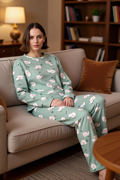 PayBuy Set de pijamale guler rotund pentru femei, cu model în carouri, funcți...