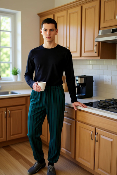 PayBuy Ανδρικό σετ πιτζάμες με ριγέ λαιμόκοψη, λειτουργικό, ανθεκτικό, ποιοτικό, άνετο, αισθητικό και κομψό