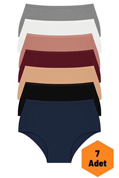 Aybome Women's 7-Piece High Waist Panties Cotton Stretch Fabric Stretchy Soft Fabric Hipster Panties