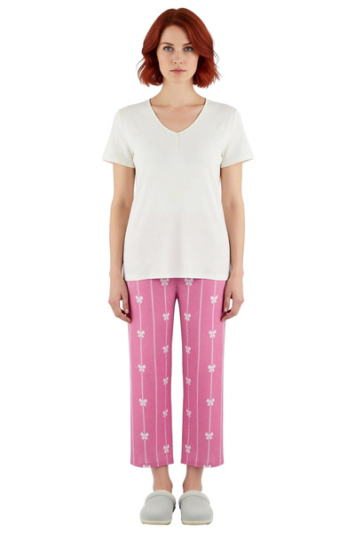 PayBuy Women's V-Neck Printed Pajama Set Functional Durable Quality Comfortable Aesthetic Premium