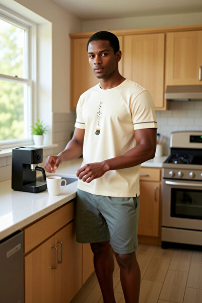 PayBuy Ανδρικό σετ πιτζάμες με κοντό μανίκι με τύπωμα με λαιμόκοψη, λειτουργικό, ανθεκτικό, ποιοτικό και μοντέρνο