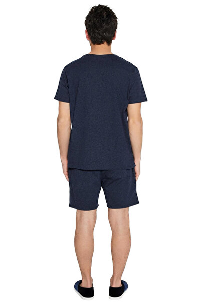 PayBuy Men's Slogan Printed Crew Neck Short Sleeve Cotton Pajama Set Functional Durable Stylish