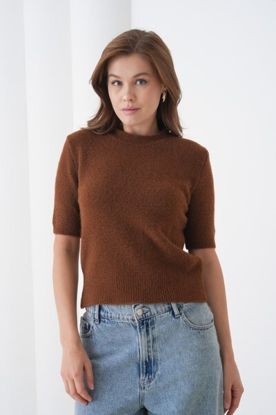 Noi Belis Soft Textured Short Sleeve Regular Fit Knitwear Sweater Aw25Kz0103