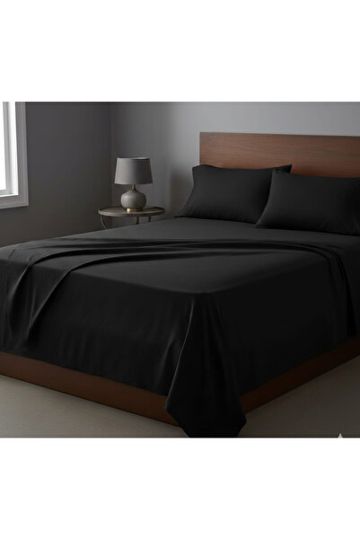 Alpateks Home طقم ملاءات سرير مزدوجة من القطن بنسبة 100% باللون الأسود مقاس 1...
