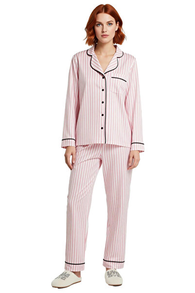 PayBuy Women's Striped Shirt Pajama Set Functional Durable Quality Comfortable Aesthetic Premium