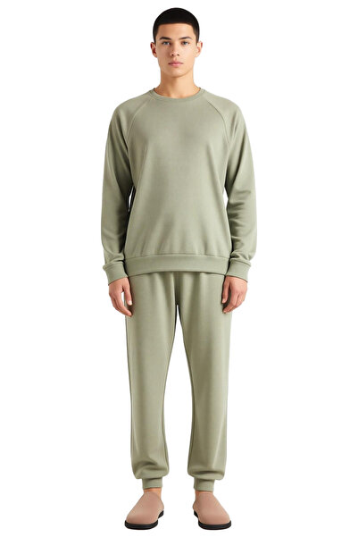 PayBuy Men's Waffle Woven V-Neck Pajama Set Light Khaki Functional Durable Quality Comfortable