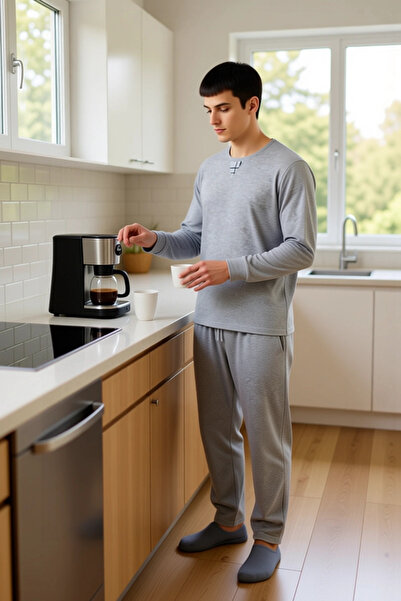 PayBuy Men's Waffle Textured Home Wear Set Functional Durable Quality Comfortable Aesthetic Modern