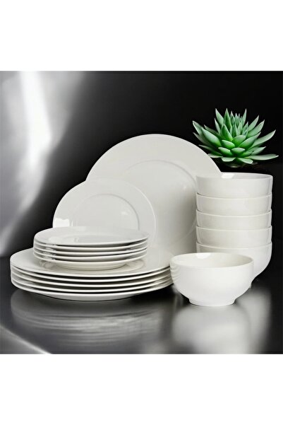 DEER 18-piece porcelain dinner set for 6 people, white porcelain dinnerware set