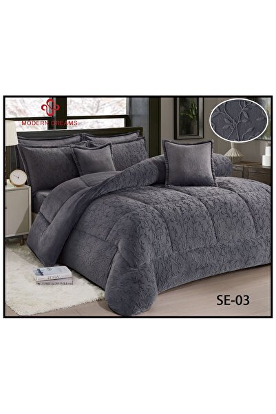 Moon Dream 8-piece winter bedspread, double-sided faux fur with velvet lining