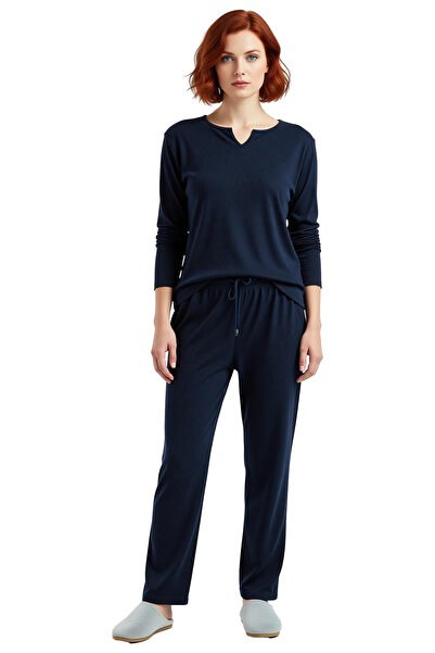 PayBuy Women's V-Neck Ribbed Knit Pajama Set Functional Durable Quality Comfortable Aesthetic Modern