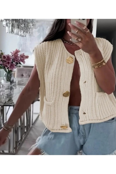 DİMA Button Detailed Knitwear Vest