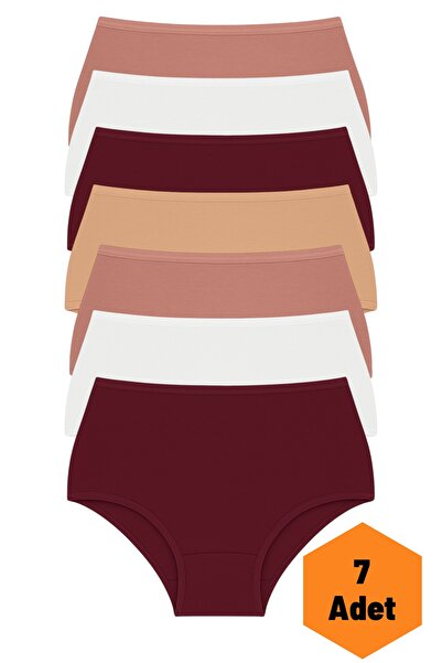 Aybome Women's 7-Piece High Waist Panties Cotton Stretch Fabric Stretchy Soft Fabric Hipster Panties